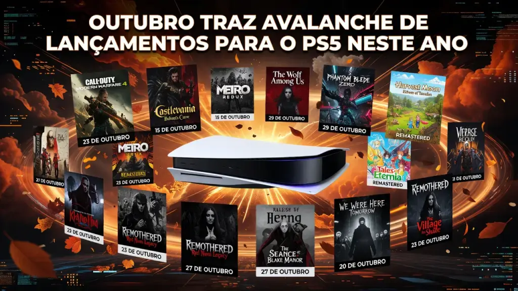 Outubro traz avalanche de lançamentos para o PS5 neste ano